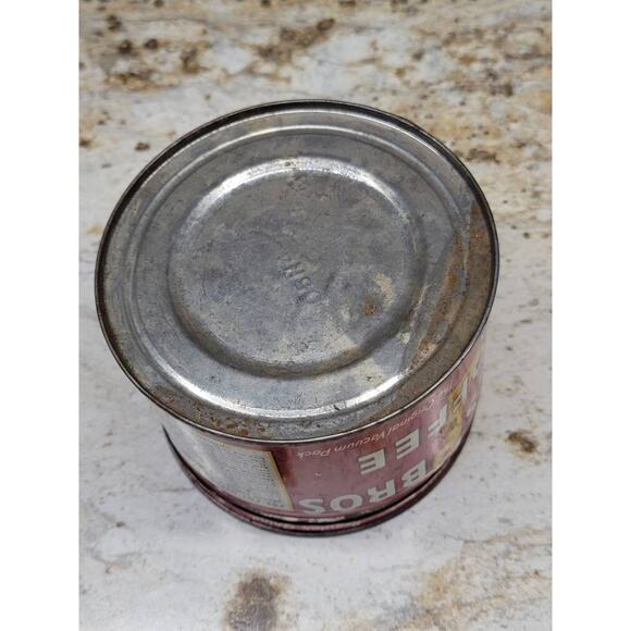 Vintage Hills Bros Coffee Tin & Lid, Small 1/2 lb Advertising Can, 1952 - Picture 5 of 6